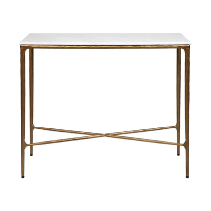 Heston Large Marble Console Table - Brass Console Table Cafe Lighting & Living Brass Small 