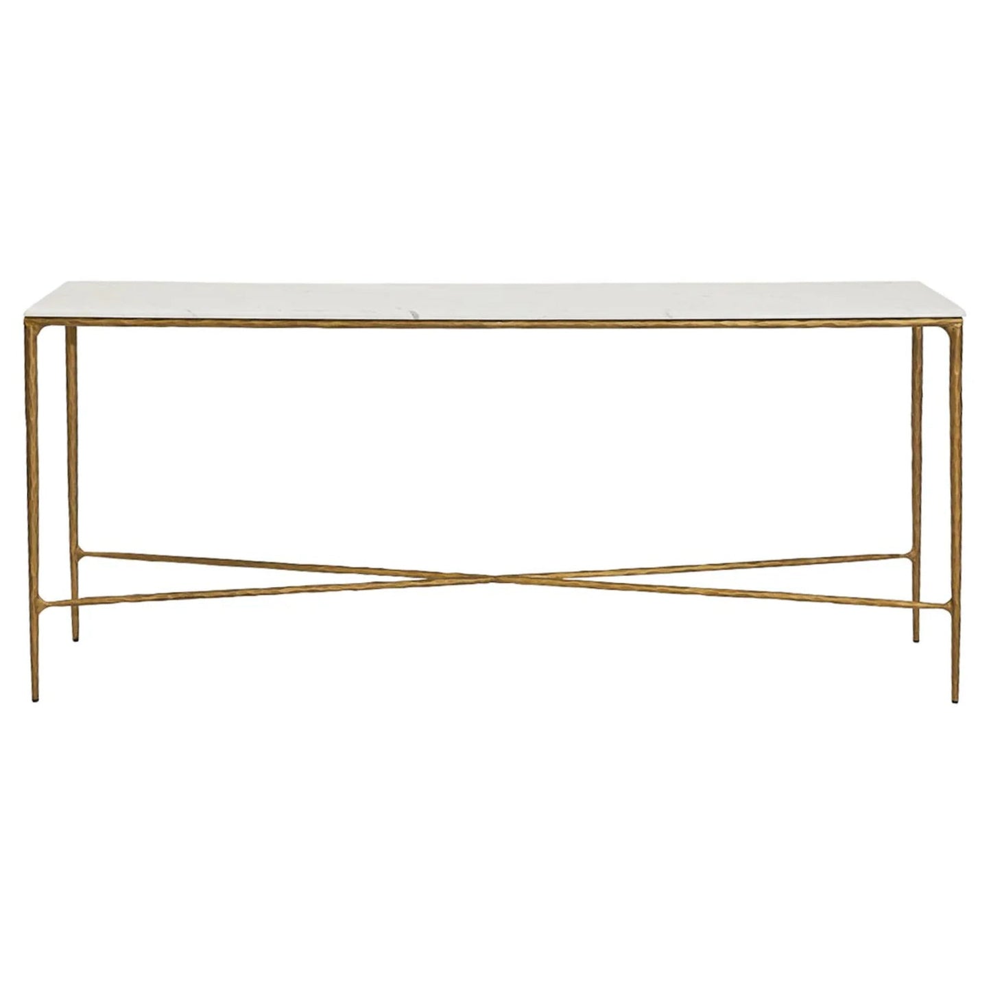 Heston Large Marble Console Table - Brass Console Table Cafe Lighting & Living Brass Large 