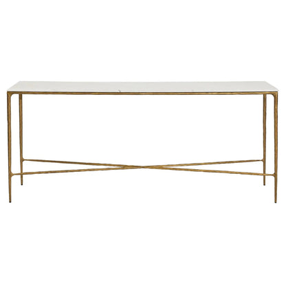 Heston Large Marble Console Table - Brass Console Table Cafe Lighting & Living Brass Large 