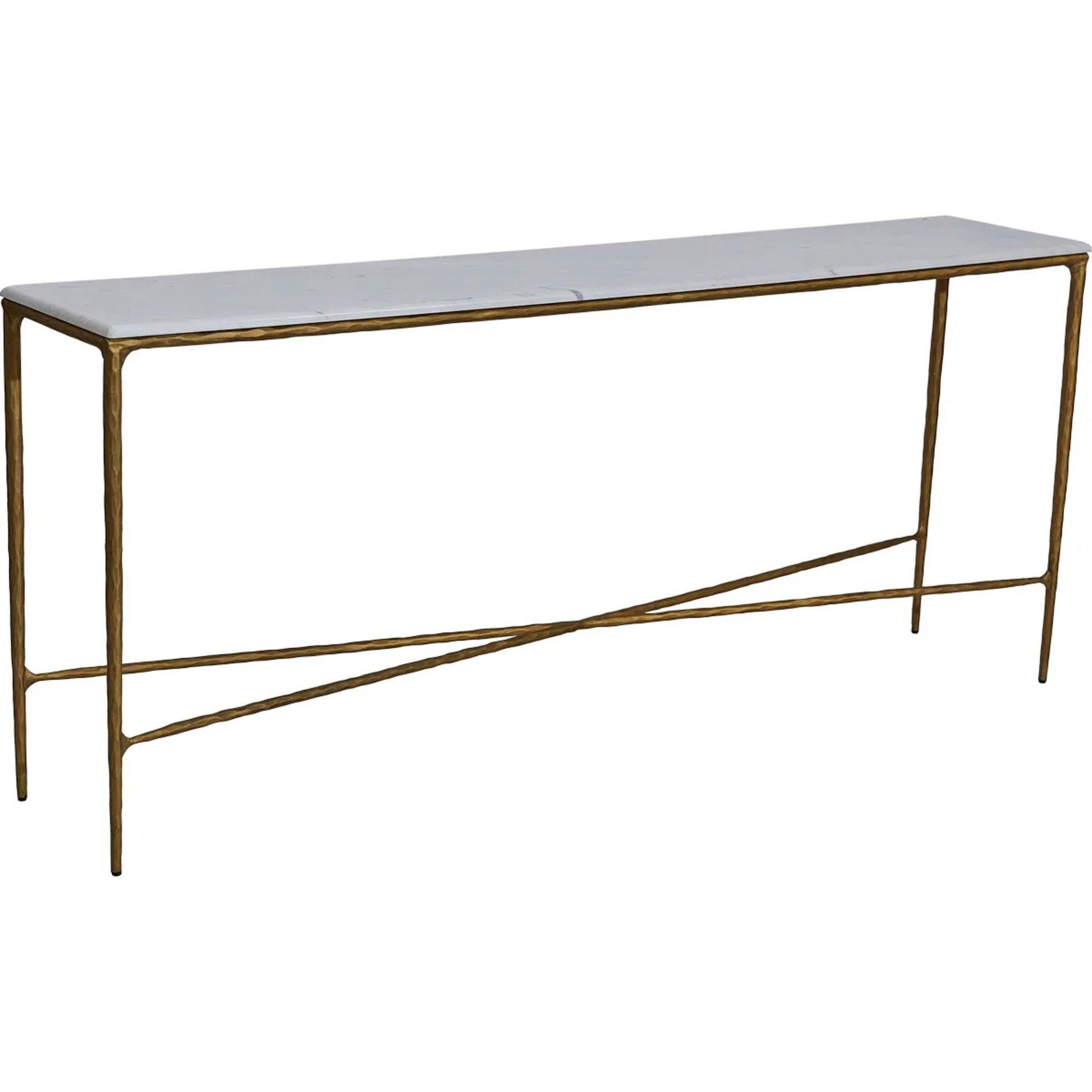 Heston Large Marble Console Table - Brass Console Table Cafe Lighting & Living   