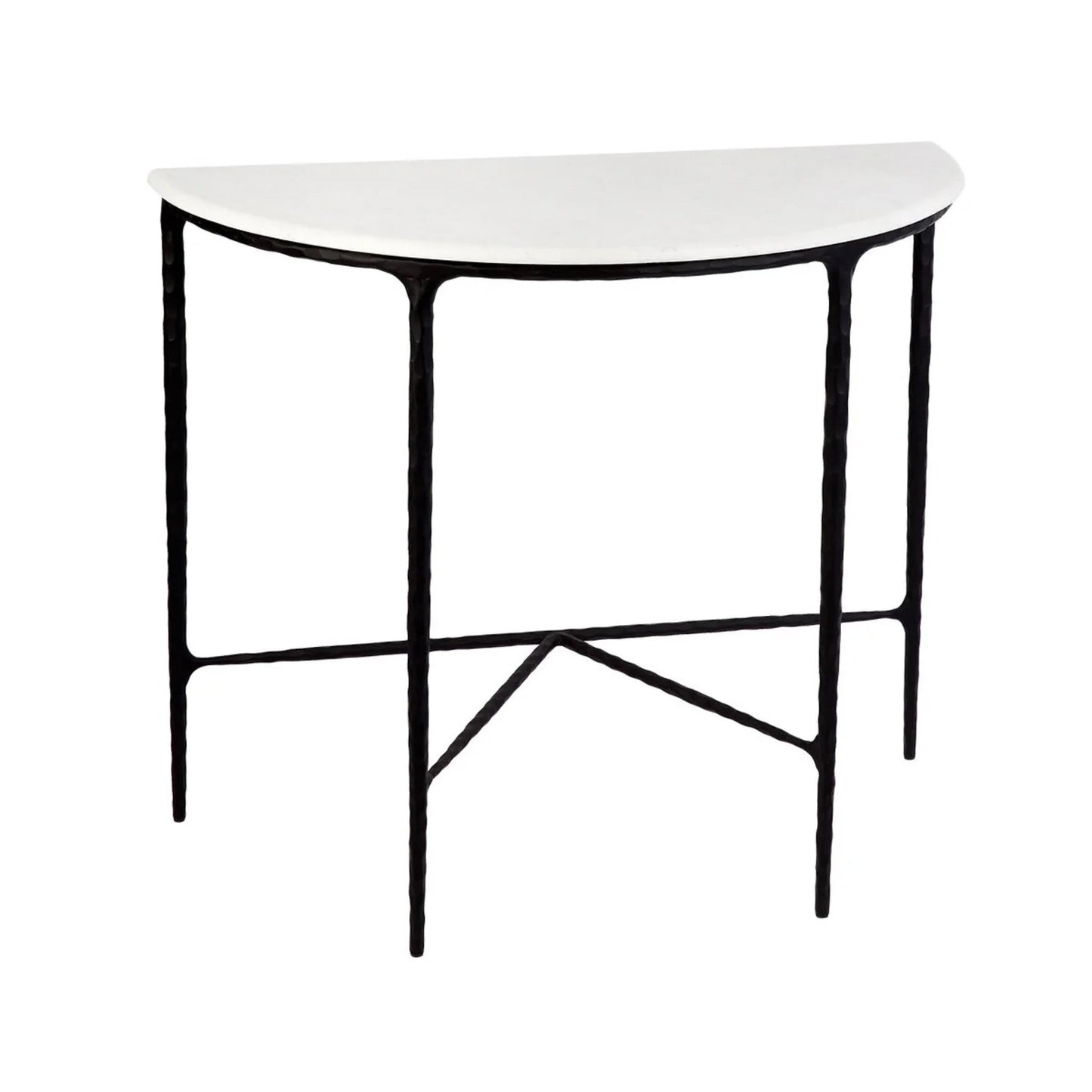 Heston Marble Demilune Console Table - Black Console Table Cafe Lighting & Living   