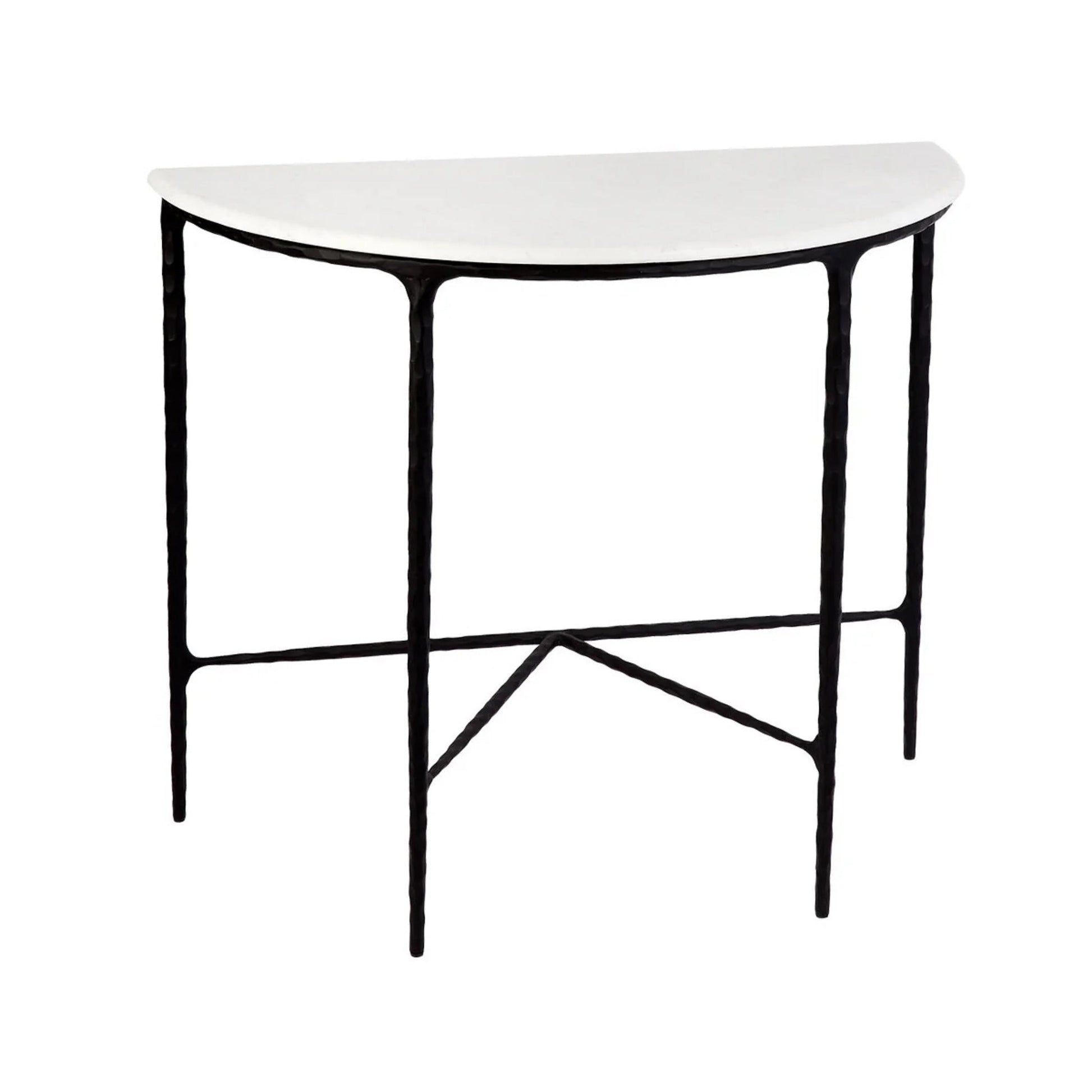 Heston Marble Demilune Console Table - Black Console Table Cafe Lighting & Living   