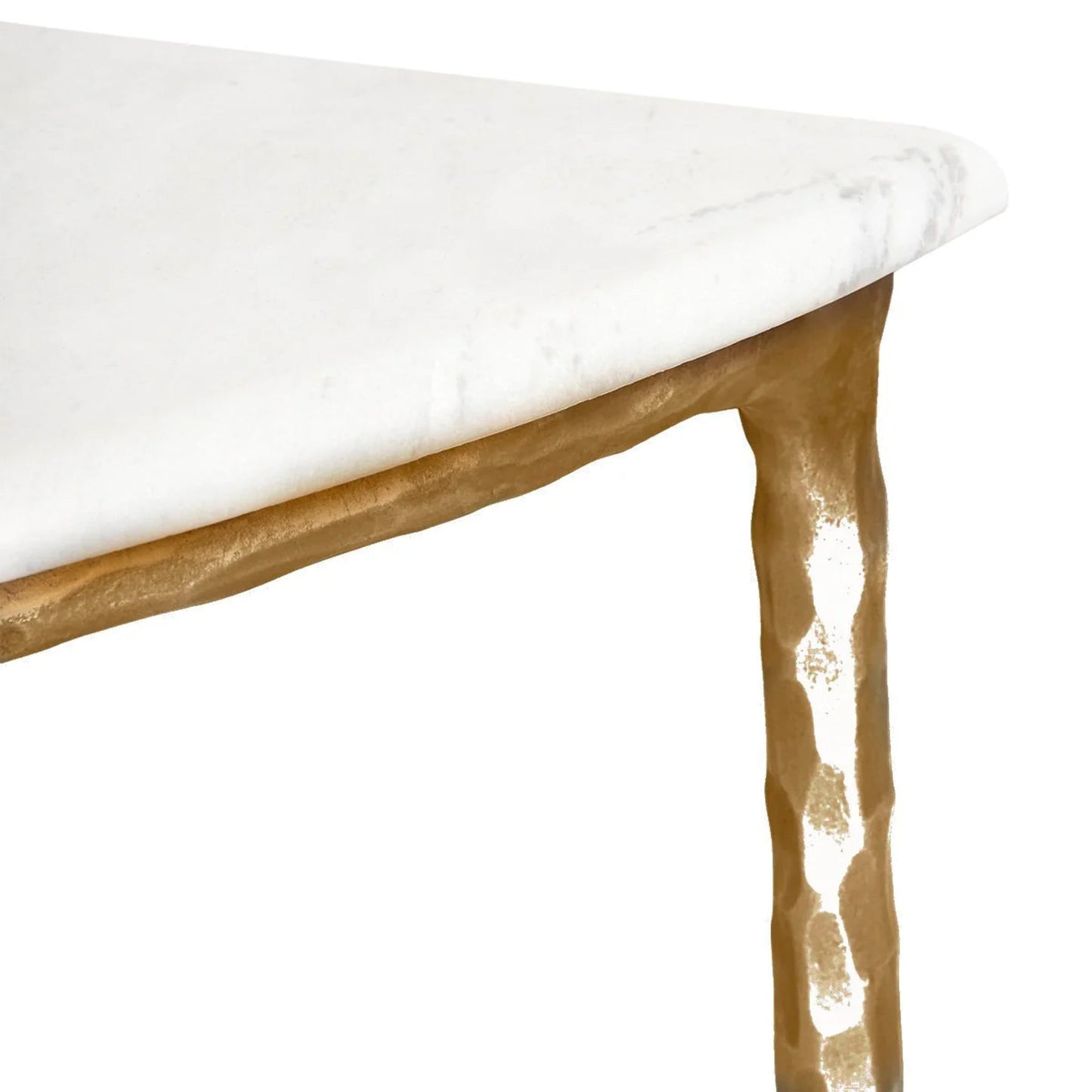 Heston Marble Demilune Console Table - Brass Console Table Cafe Lighting & Living   