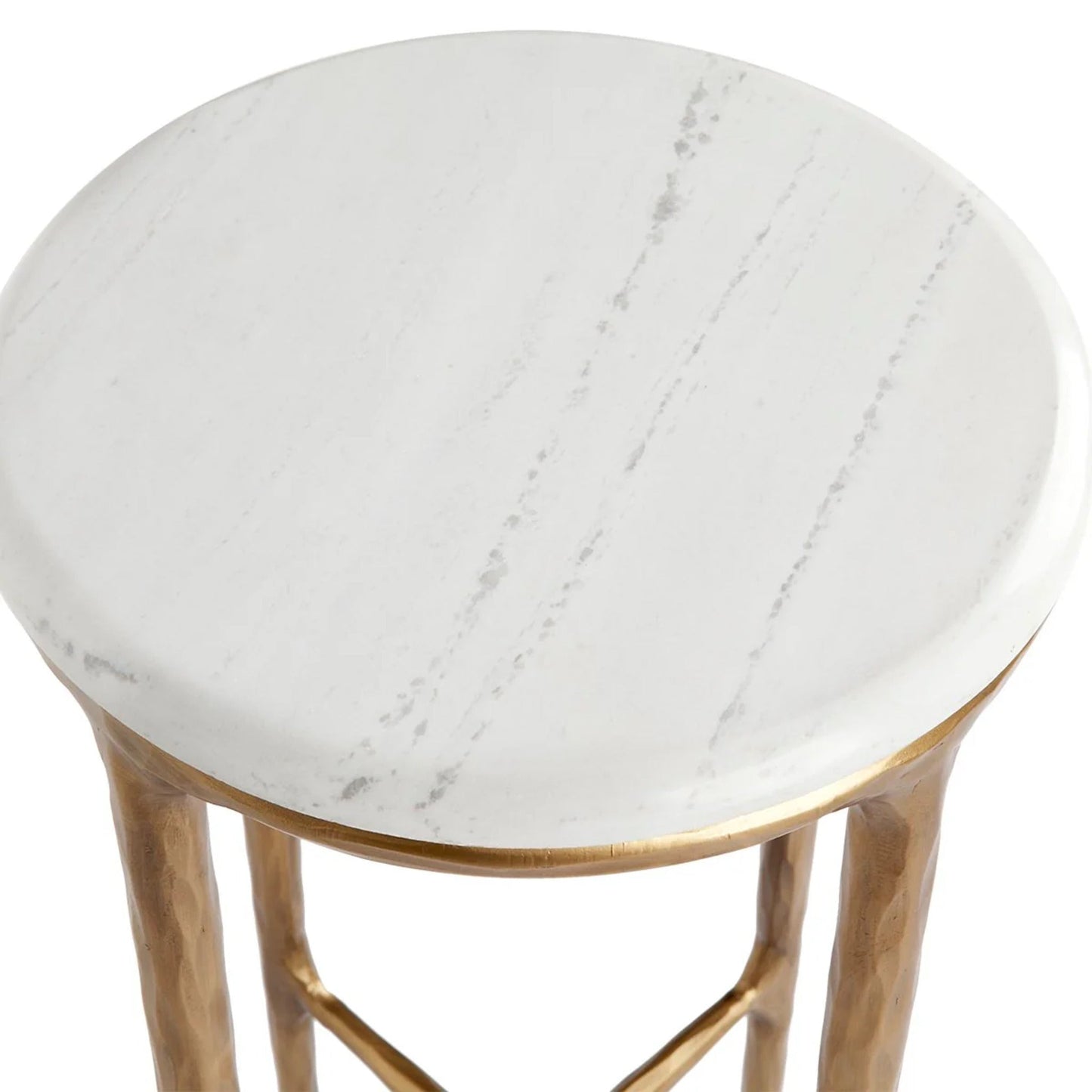 Heston Petite Marble Side Table - Brass Side Table Cafe Lighting & Living   