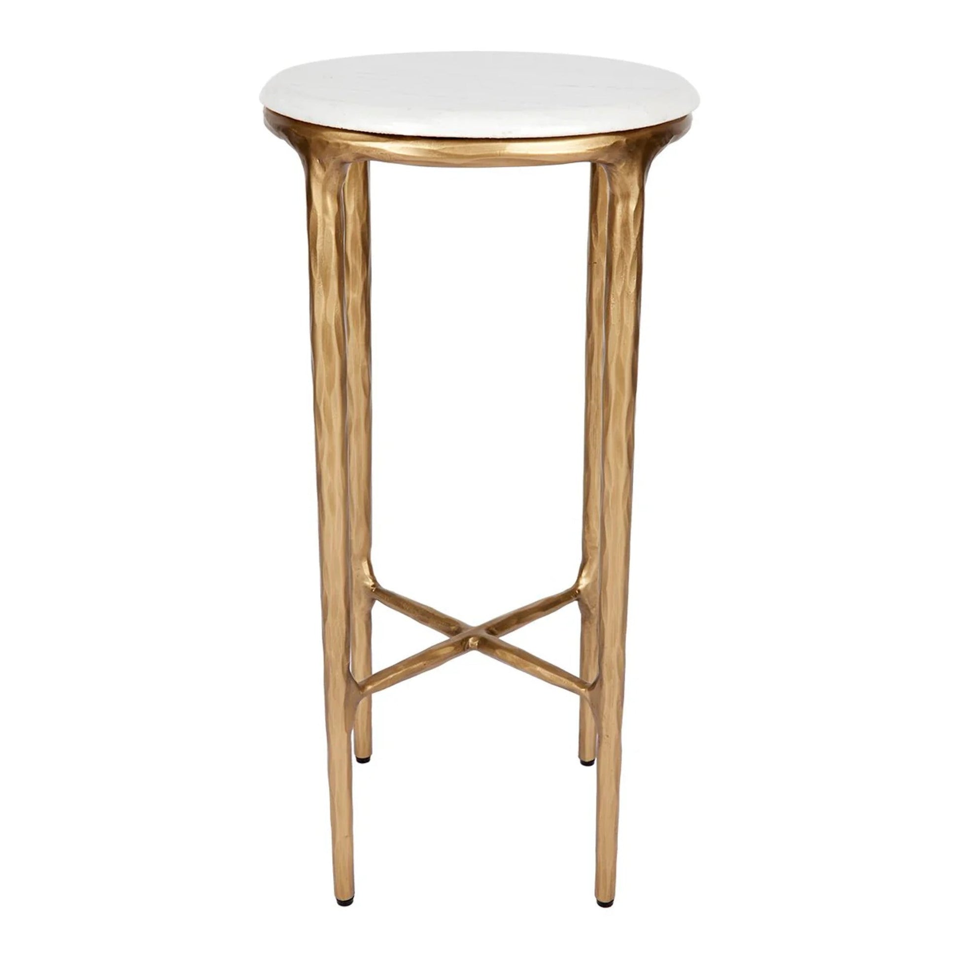 Heston Petite Marble Side Table - Brass Side Table Cafe Lighting & Living   