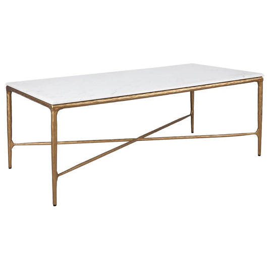 Heston Rectangle Marble Coffee Table - Brass Coffee Table Cafe Lighting & Living Rectangle  