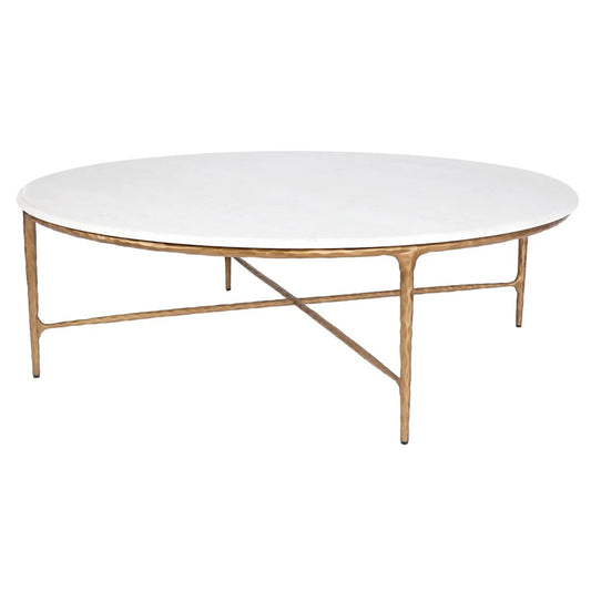 Heston Round Marble Coffee Table - Brass Coffee Table Cafe Lighting & Living Round  