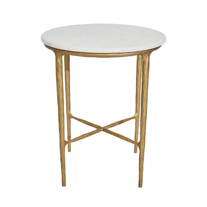 Heston Round Marble Side Table - Black Side Table Cafe Lighting & Living Brass  