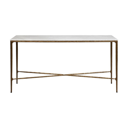 Heston Small Marble Console Table - Black Console Table Cafe Lighting & Living Brass Medium 