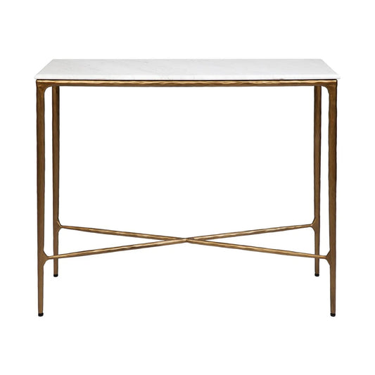 Heston Small Marble Console Table - Brass Console Table Cafe Lighting & Living Brass Small 