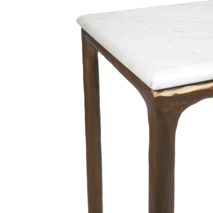 Heston Small Marble Console Table - Brass Console Table Cafe Lighting & Living   