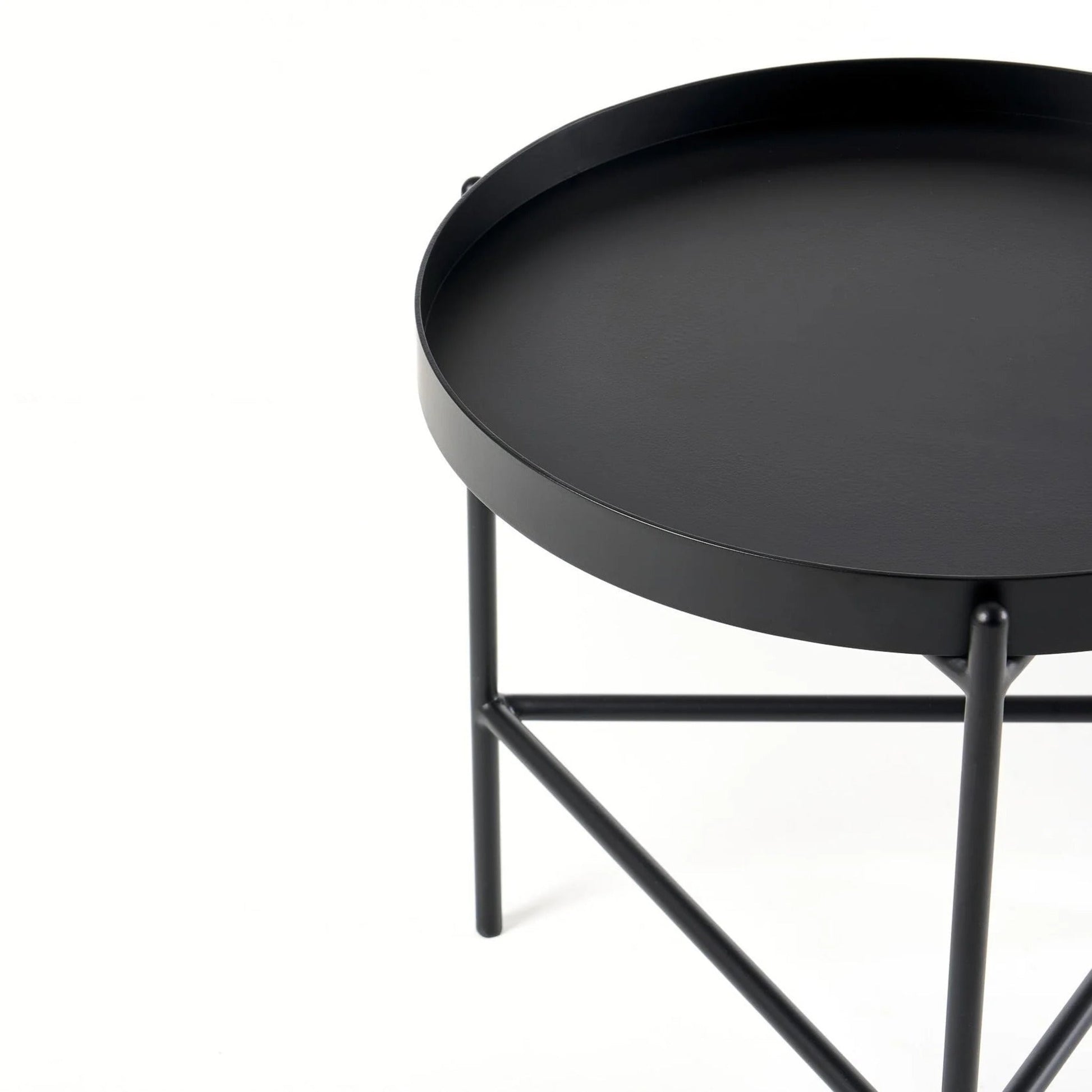 Hugo Round Side Table - Black Side Table M+Co Living