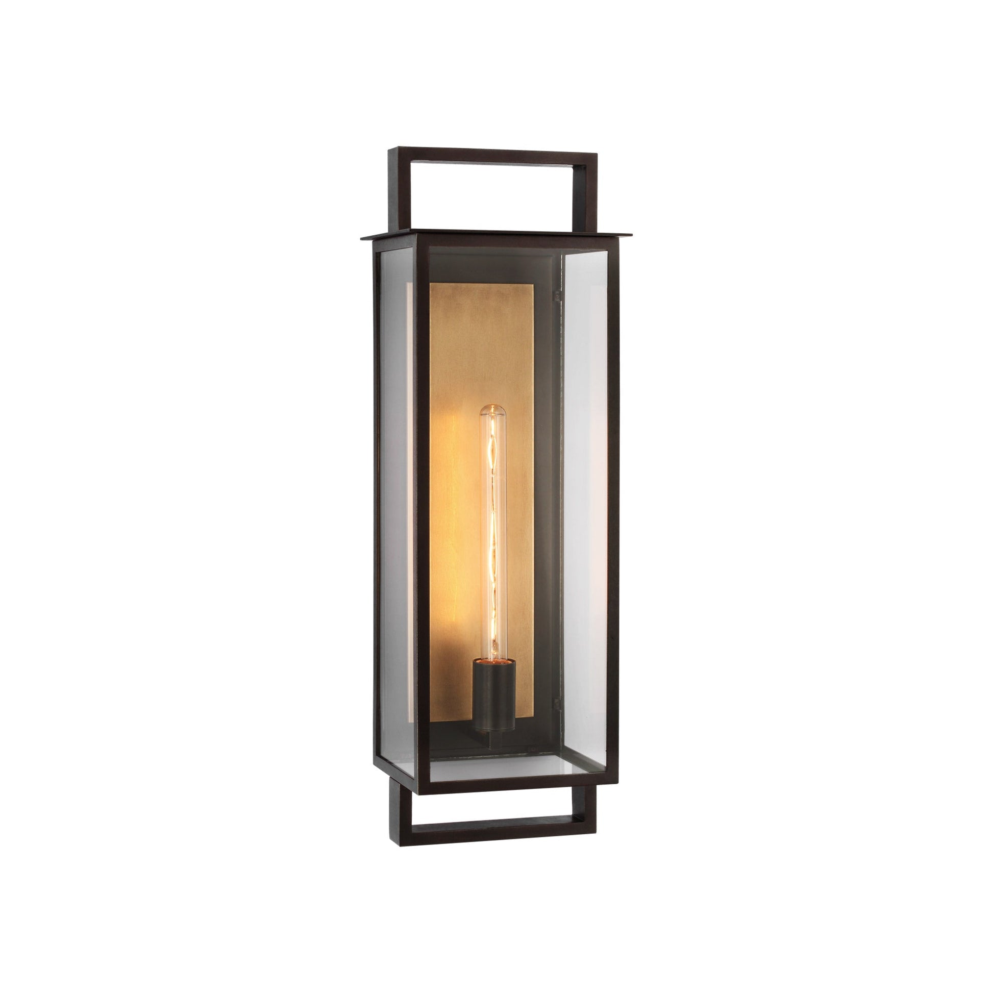 Ian K. Fowler Halle Large Narrow Wall Lantern Light - Aged Iron Wall Light Bloomingdales Lighting   