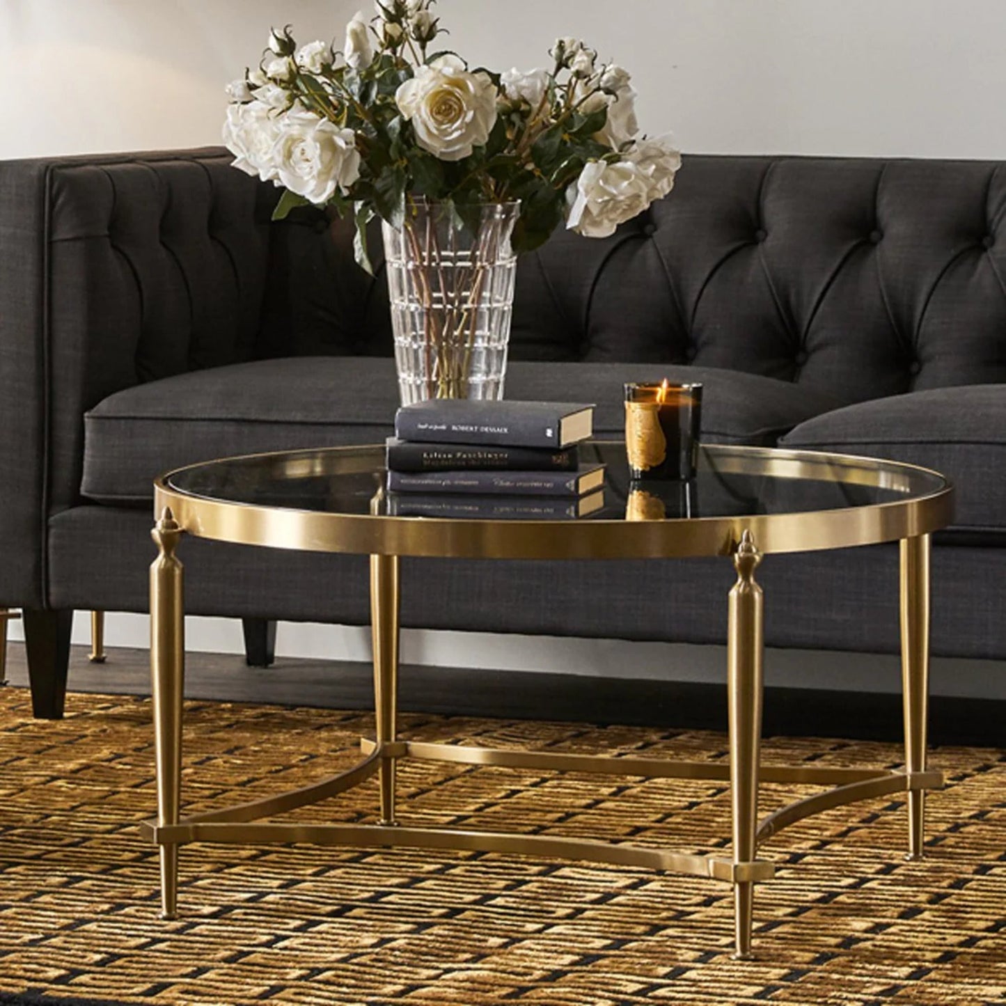 Jak Glass Coffee Table - Gold Coffee Table Cafe Lighting & Living   