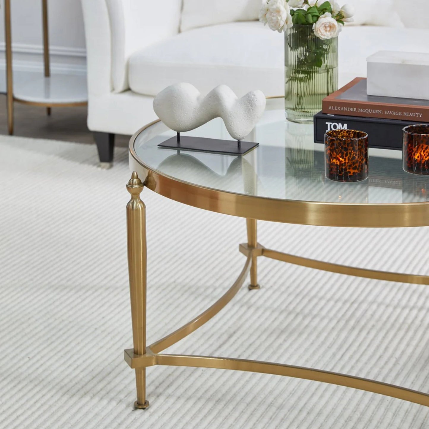 Jak Glass Coffee Table - Gold Coffee Table Cafe Lighting & Living   