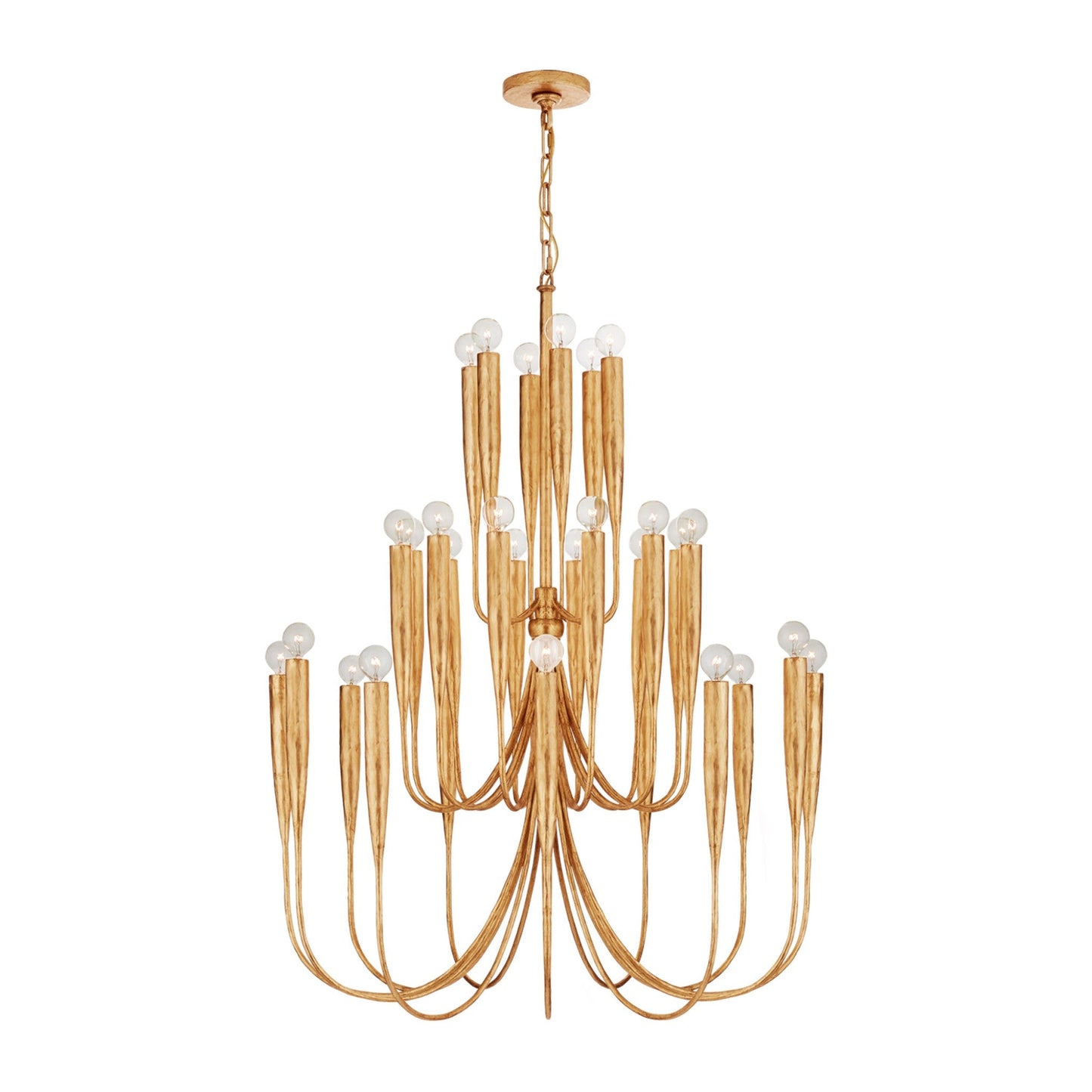 Julie Neill Acadia Large 3 Tier Chandelier - Gild Leaf Pendant Light Bloomingdales Lighting   