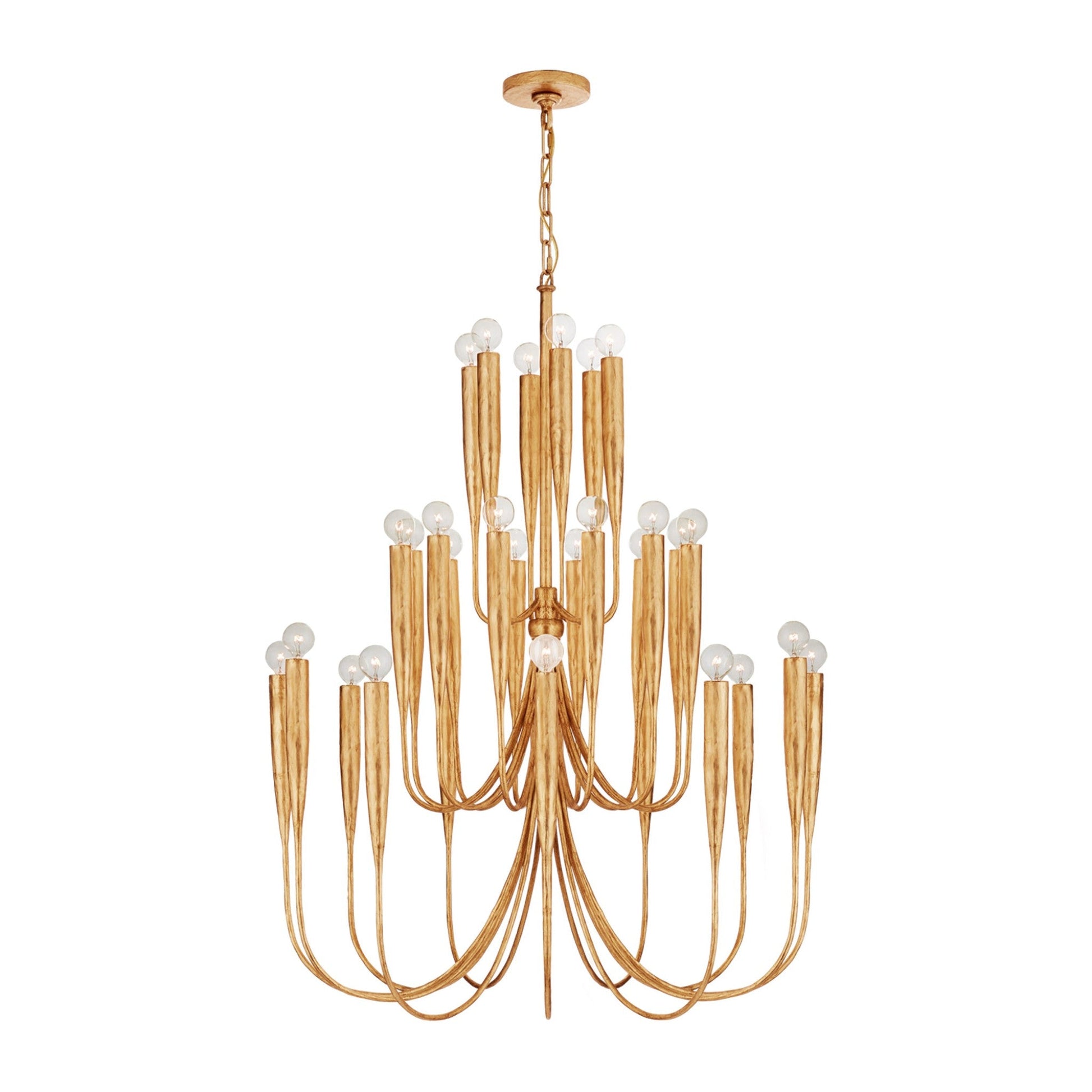 Julie Neill Acadia Large 3 Tier Chandelier - Gild Leaf Pendant Light Bloomingdales Lighting   