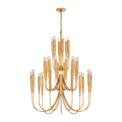 Julie Neill Acadia Large 3 Tier Chandelier - Gild Leaf Pendant Light Bloomingdales Lighting   