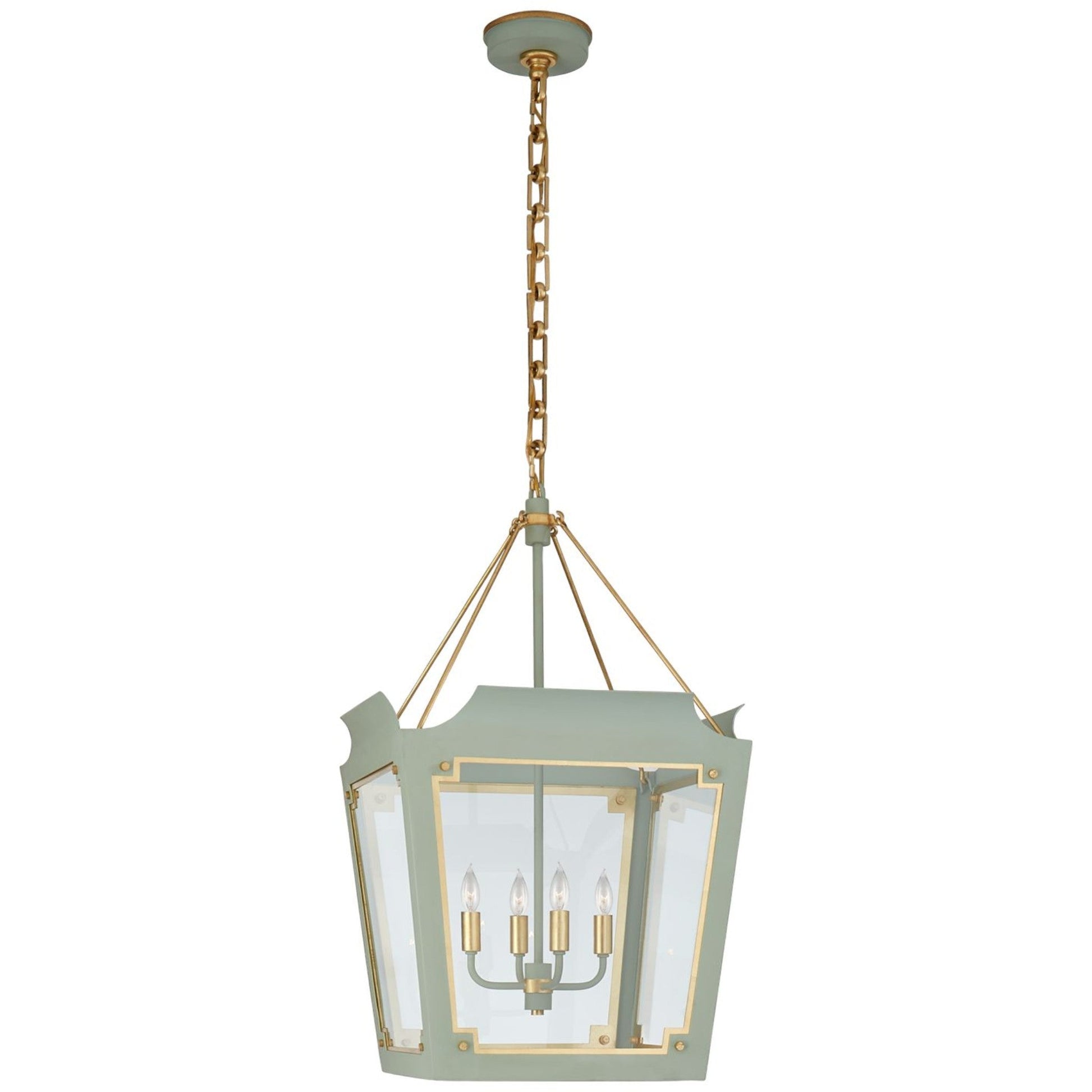 Julie Neill Caddo Medium Gild Lantern Pendant Light - Celadon Pendant Light Bloomingdales Lighting Celadon  