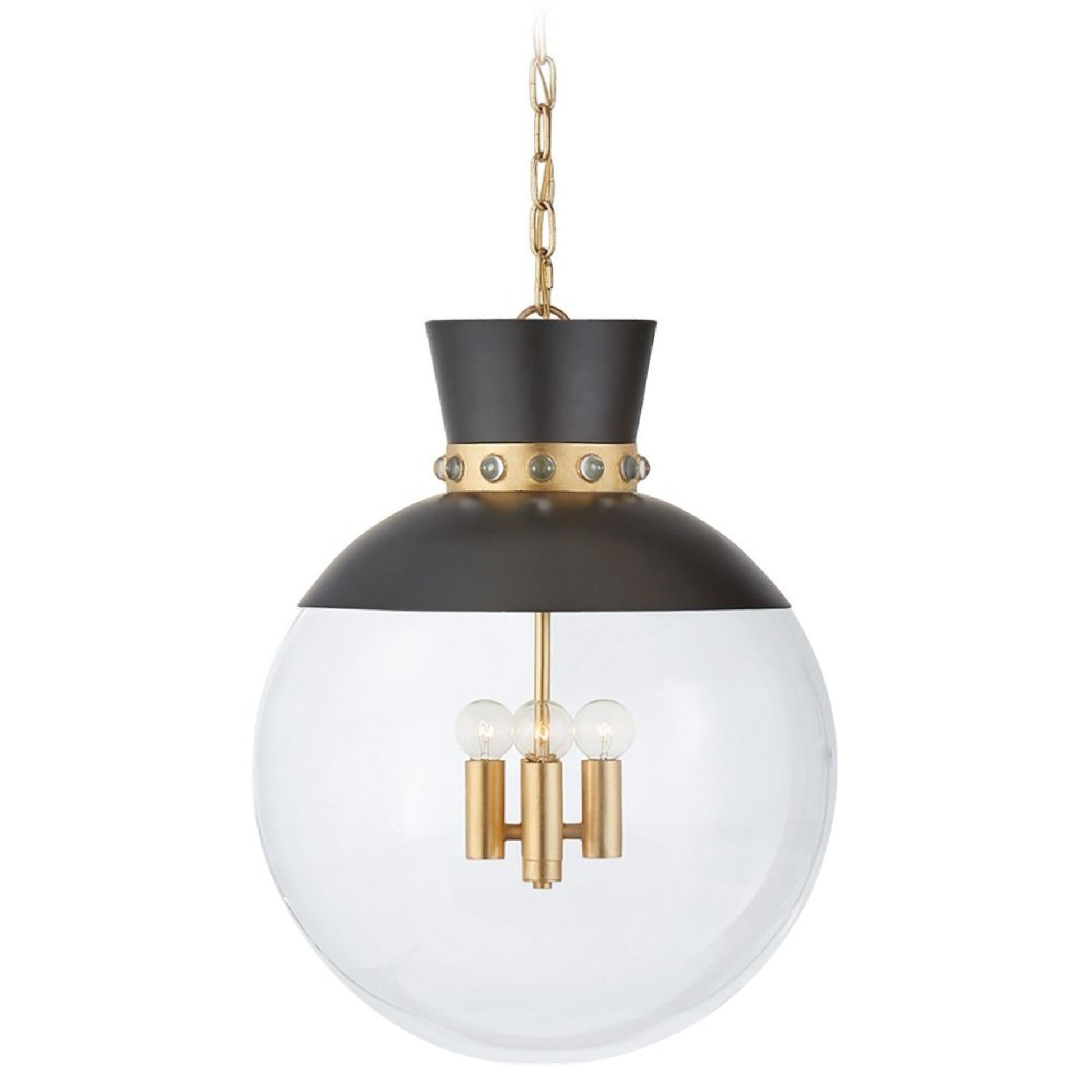 Julie Neill Lucia Large Glass Pendant Light - Matte Black Pendant Light Bloomingdales Lighting   