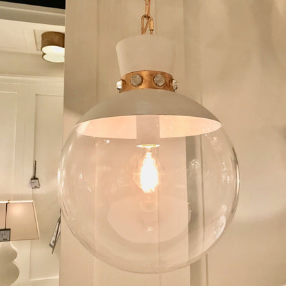 Julie Neill Lucia Large Glass Pendant Light - Matte White Pendant Light Bloomingdales Lighting   