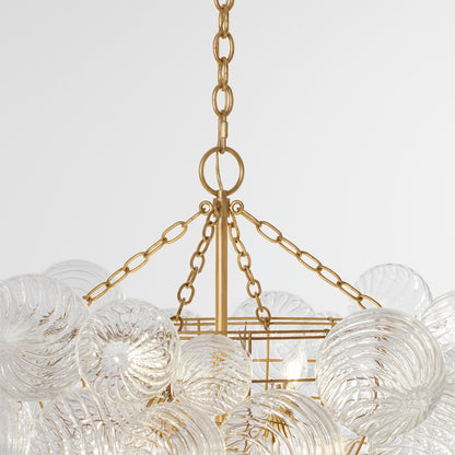 Julie Neill Talia Large Round Glass Chandelier - Gild Pendant Light Bloomingdales Lighting   