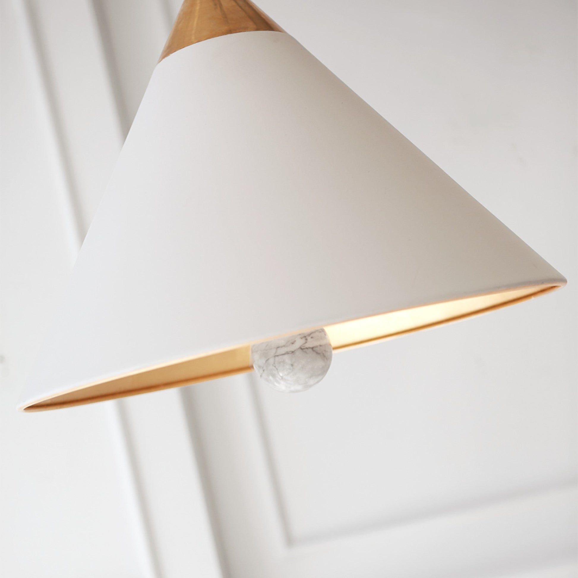 Kelly Wearstler Cleo Small Ceramic Pendant Light - White and Brass Pendant Light Bloomingdales Lighting   