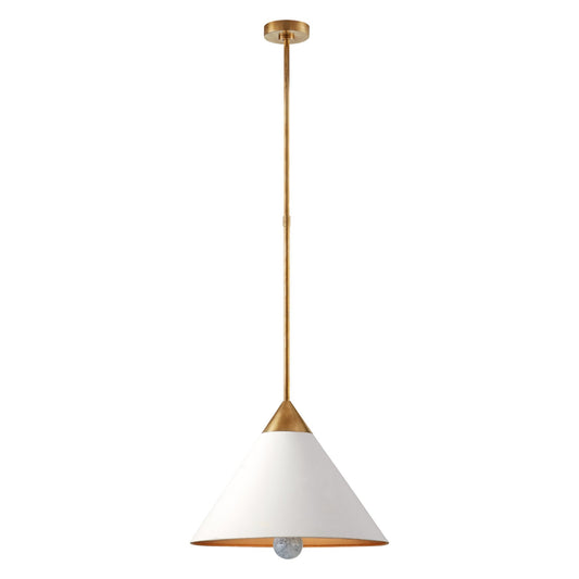 Kelly Wearstler Cleo Small Ceramic Pendant Light - White and Brass Pendant Light Bloomingdales Lighting Small  