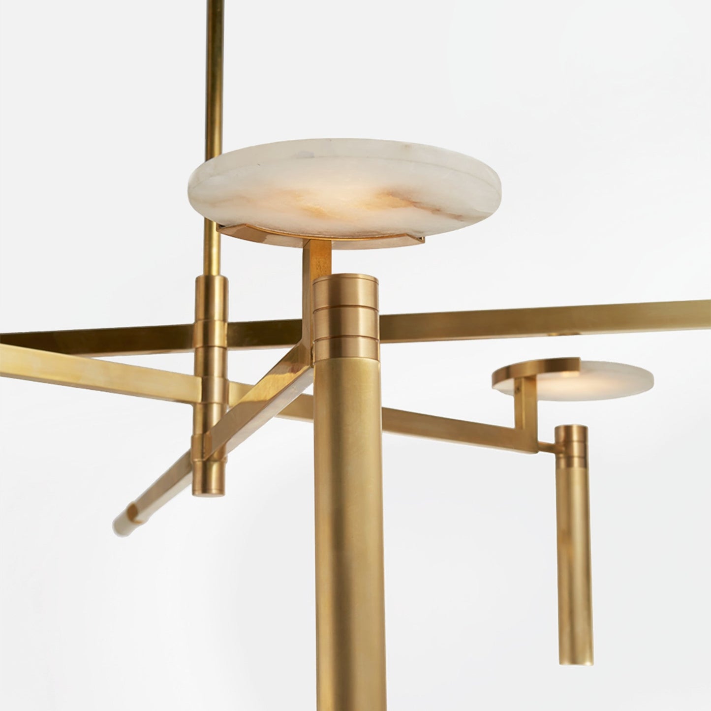 Kelly Wearstler Melange Large Floating Alabaster Disc Chandelier - Brass Pendant Light Bloomingdales Lighting   