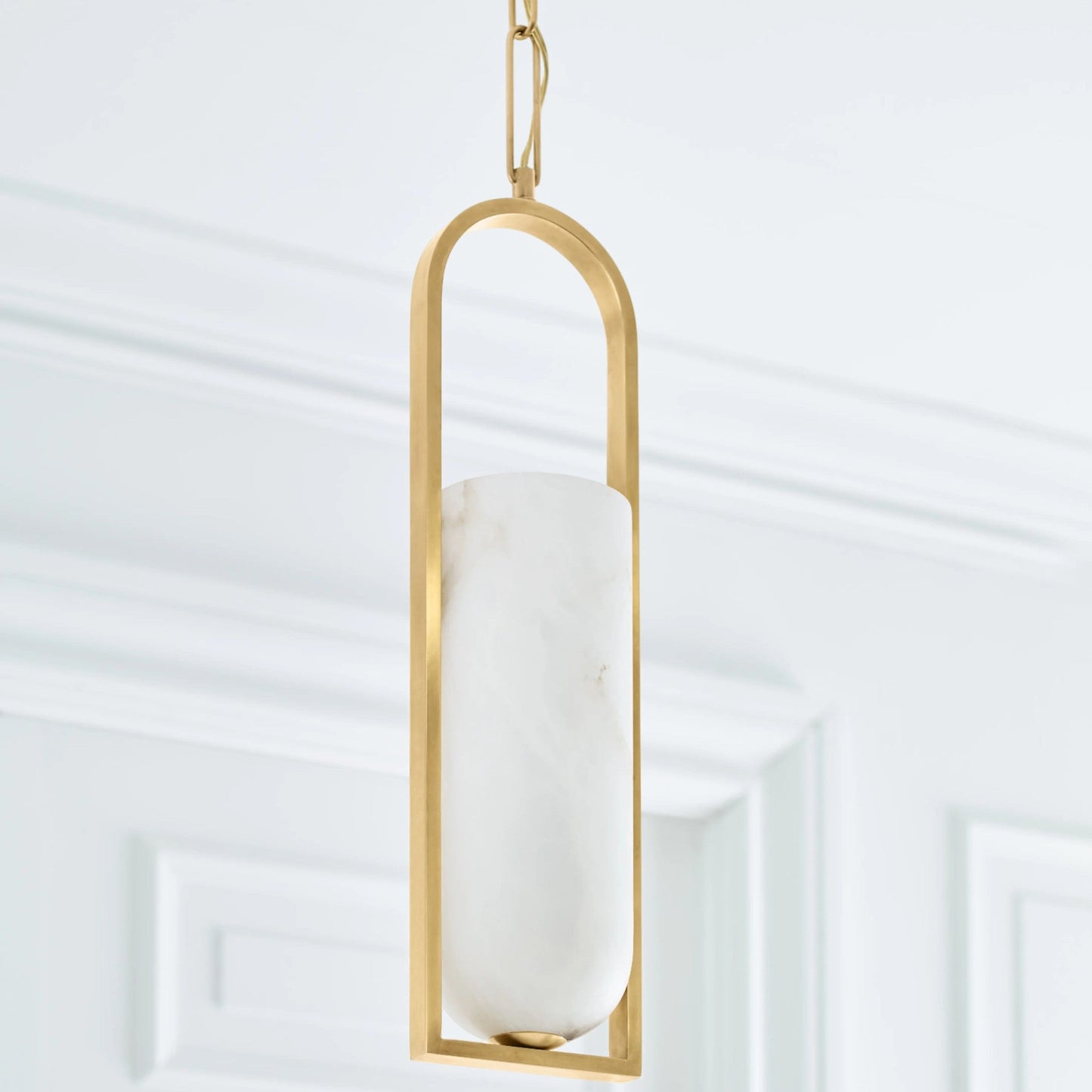 Kelly Wearstler Melange Small Elongated Alabaster Pendant Light - Brass Pendant Light Bloomingdales Lighting   