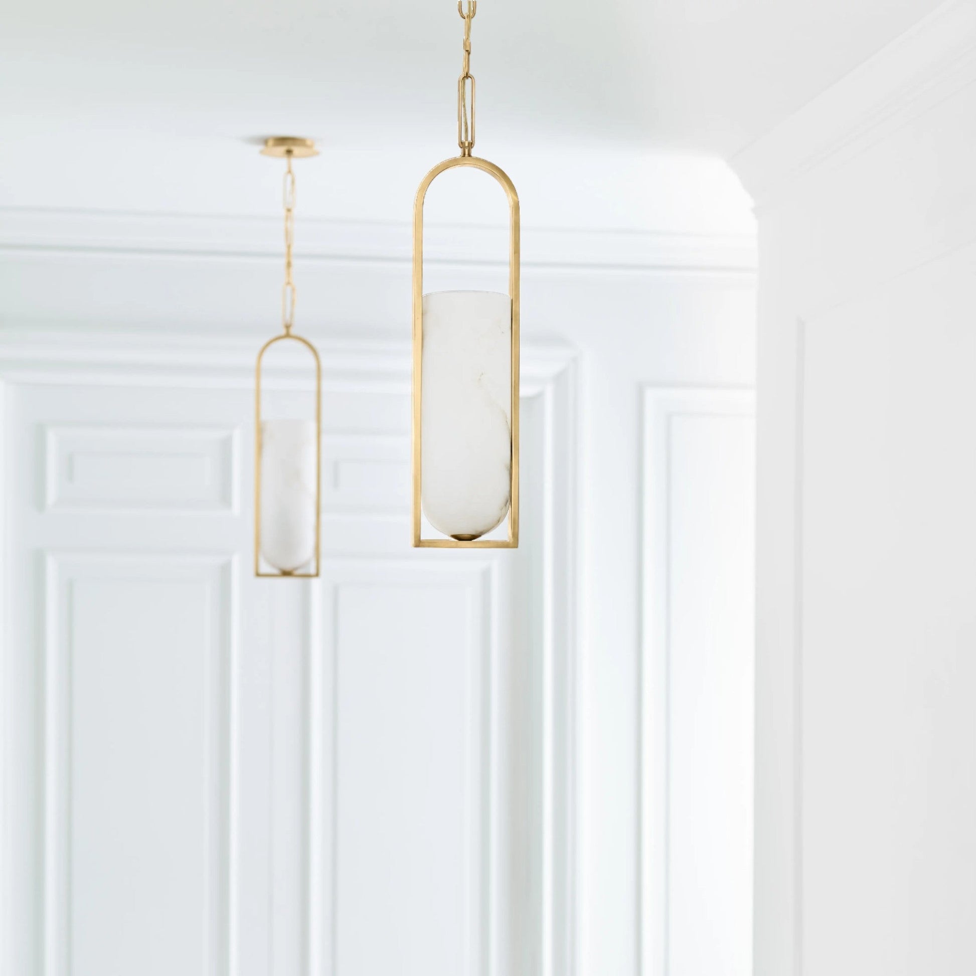 Kelly Wearstler Melange Small Elongated Alabaster Pendant Light - Brass Pendant Light Bloomingdales Lighting   