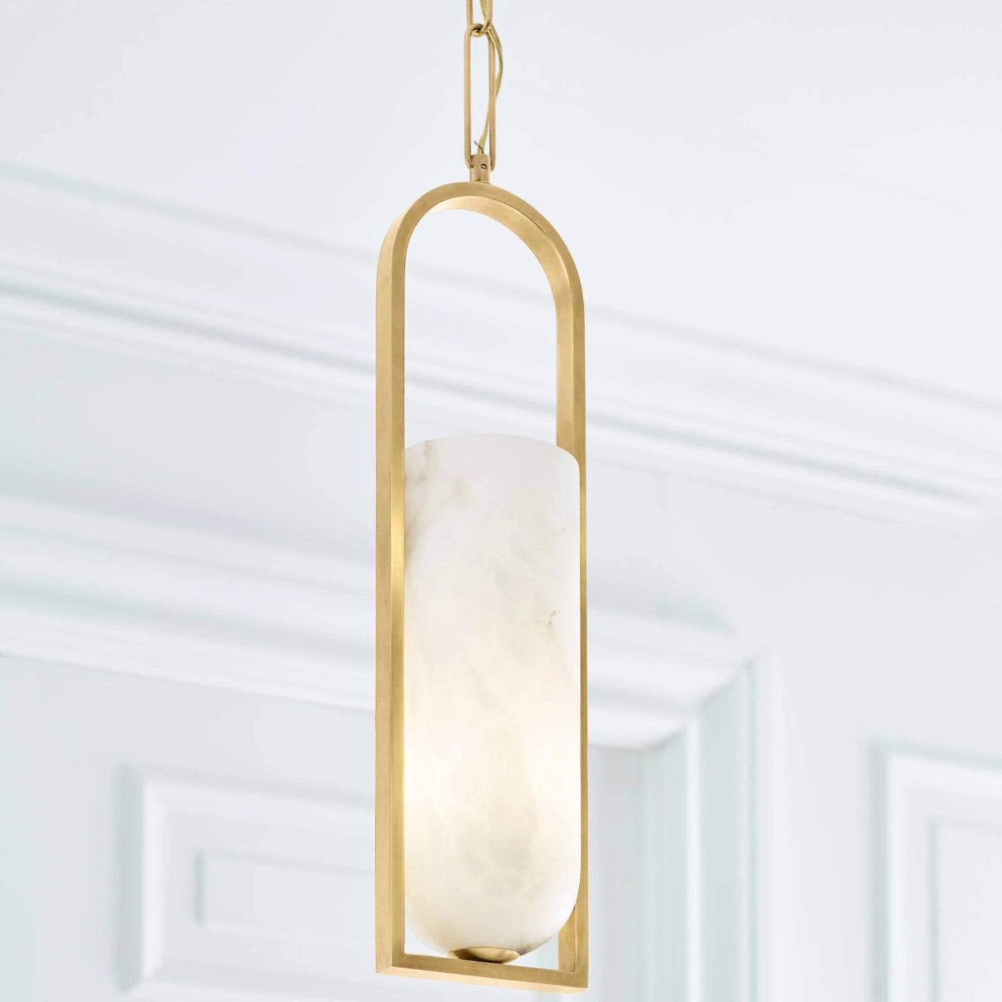 Kelly Wearstler Melange Small Elongated Alabaster Pendant Light - Brass Pendant Light Bloomingdales Lighting   