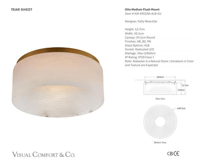 Kelly Wearstler Otto Medium Brass Alabaster Flush Ceiling Light Pendant Light Bloomingdales Lighting   