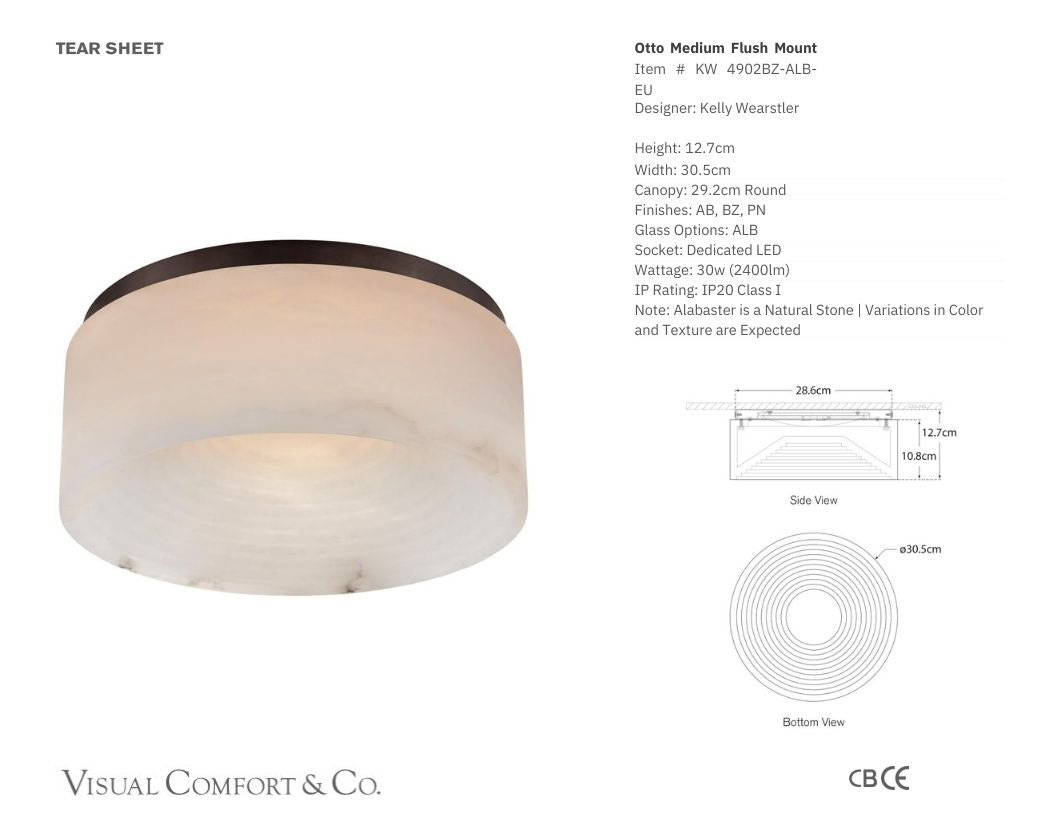 Kelly Wearstler Otto Medium Bronze Alabaster Flush Ceiling Light Pendant Light Bloomingdales Lighting   