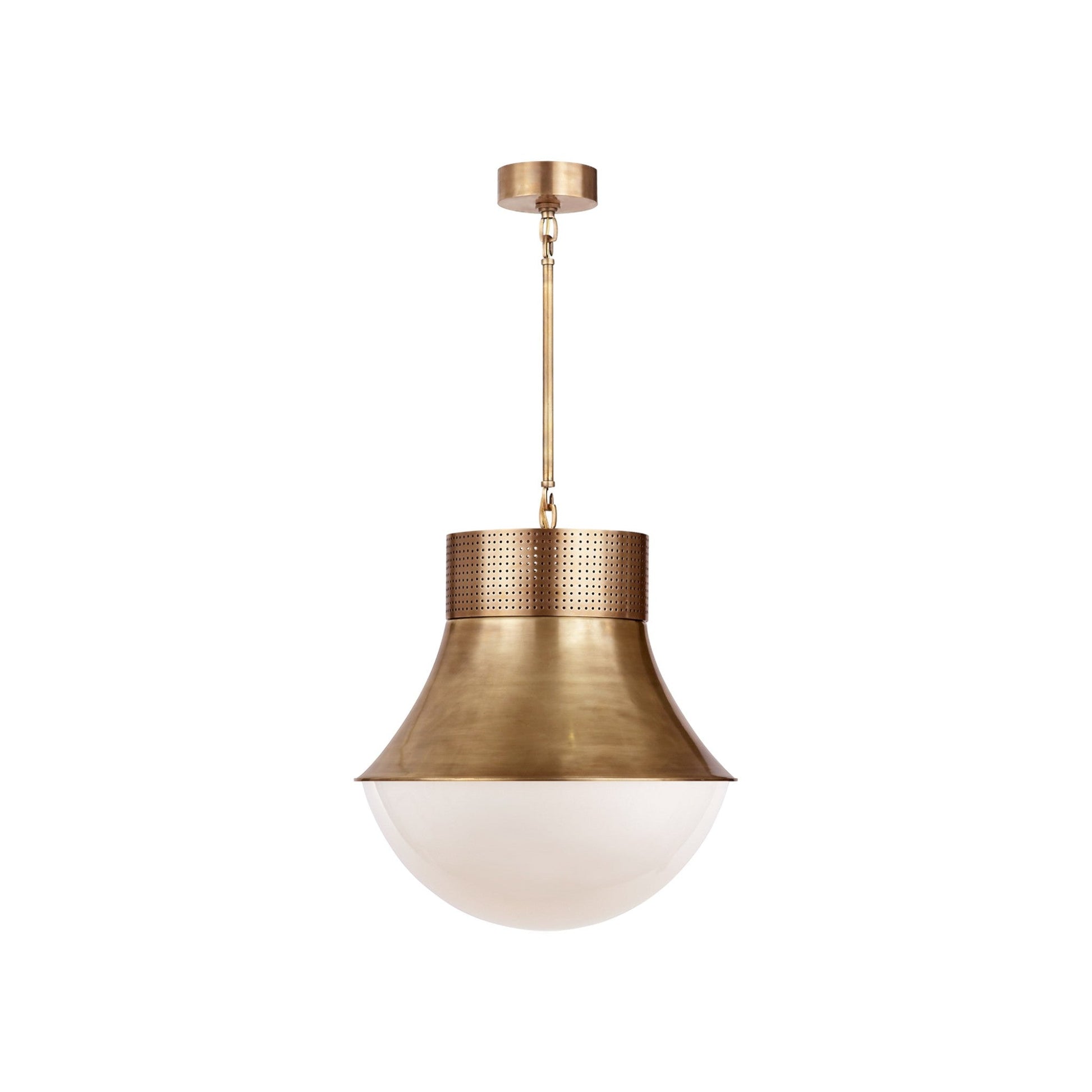 Kelly Wearstler Precision Large Pendant Light - Brass & White Glass Pendant Light Bloomingdales Lighting Brass  