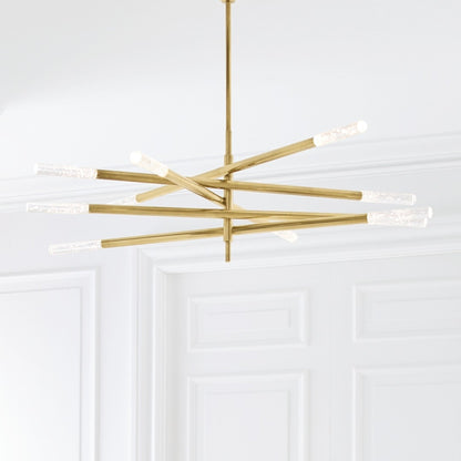 Kelly Wearstler Rousseau Grande Ten-Light Articulating Chandelier - Brass Pendant Light Bloomingdales Lighting   