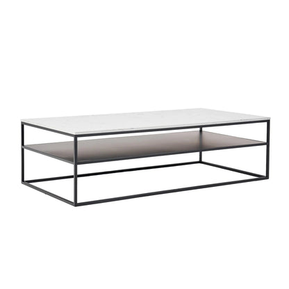 Lexicon Rectangle Oak Wood Coffee Table - Black Coffee Table M+Co Living Marble