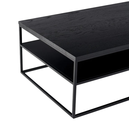 Lexicon Rectangle Oak Wood Coffee Table - Black Coffee Table M+Co Living