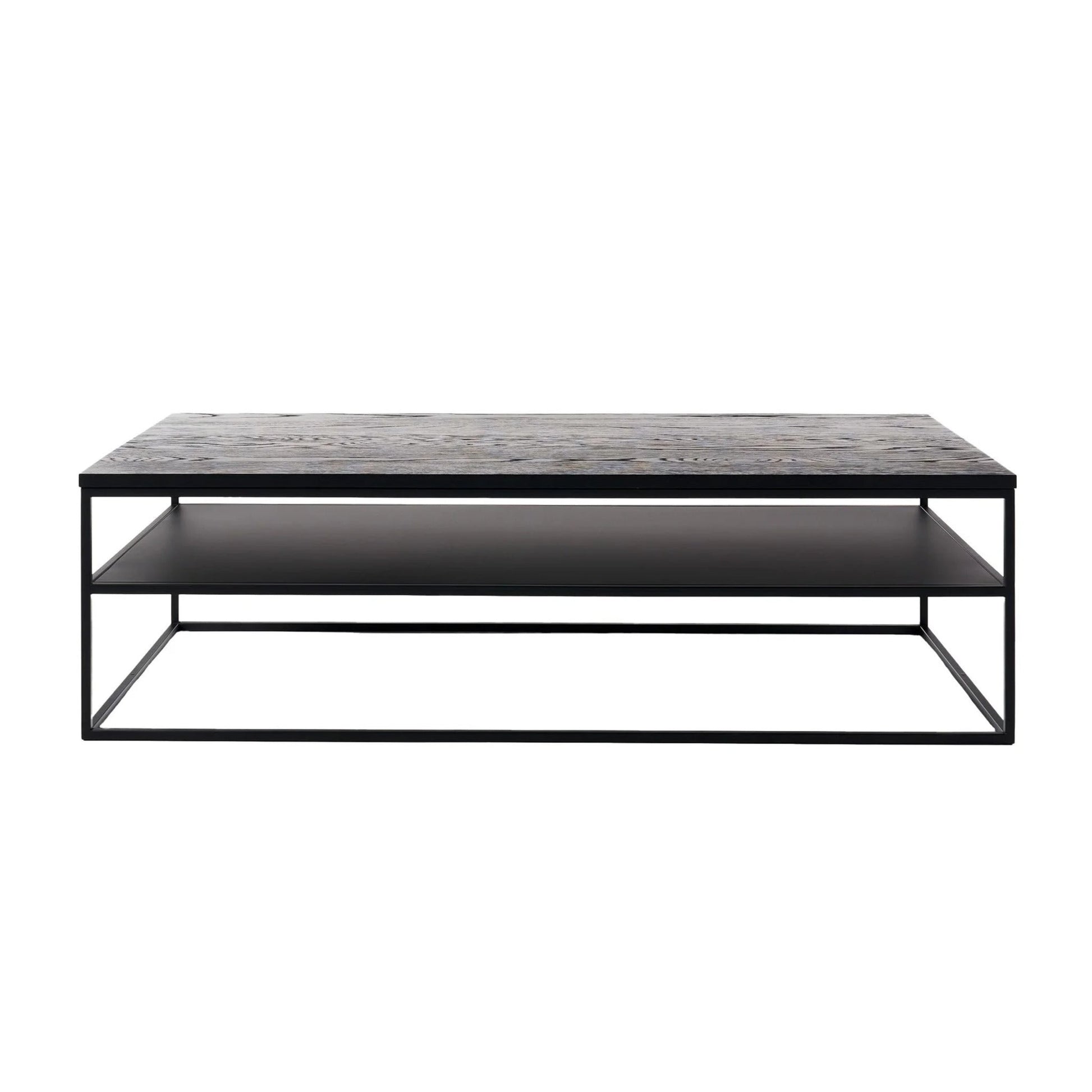 Lexicon Rectangle Oak Wood Coffee Table - Black Coffee Table M+Co Living Oak Wood