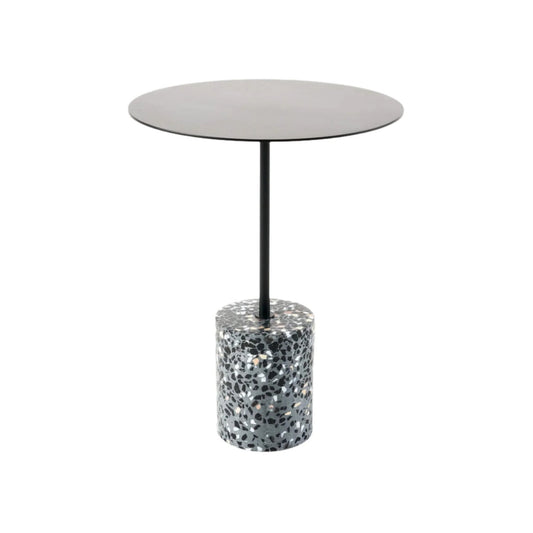 Lilli Round Terrazzo Side Table - Grey Side Table M+Co Living Grey