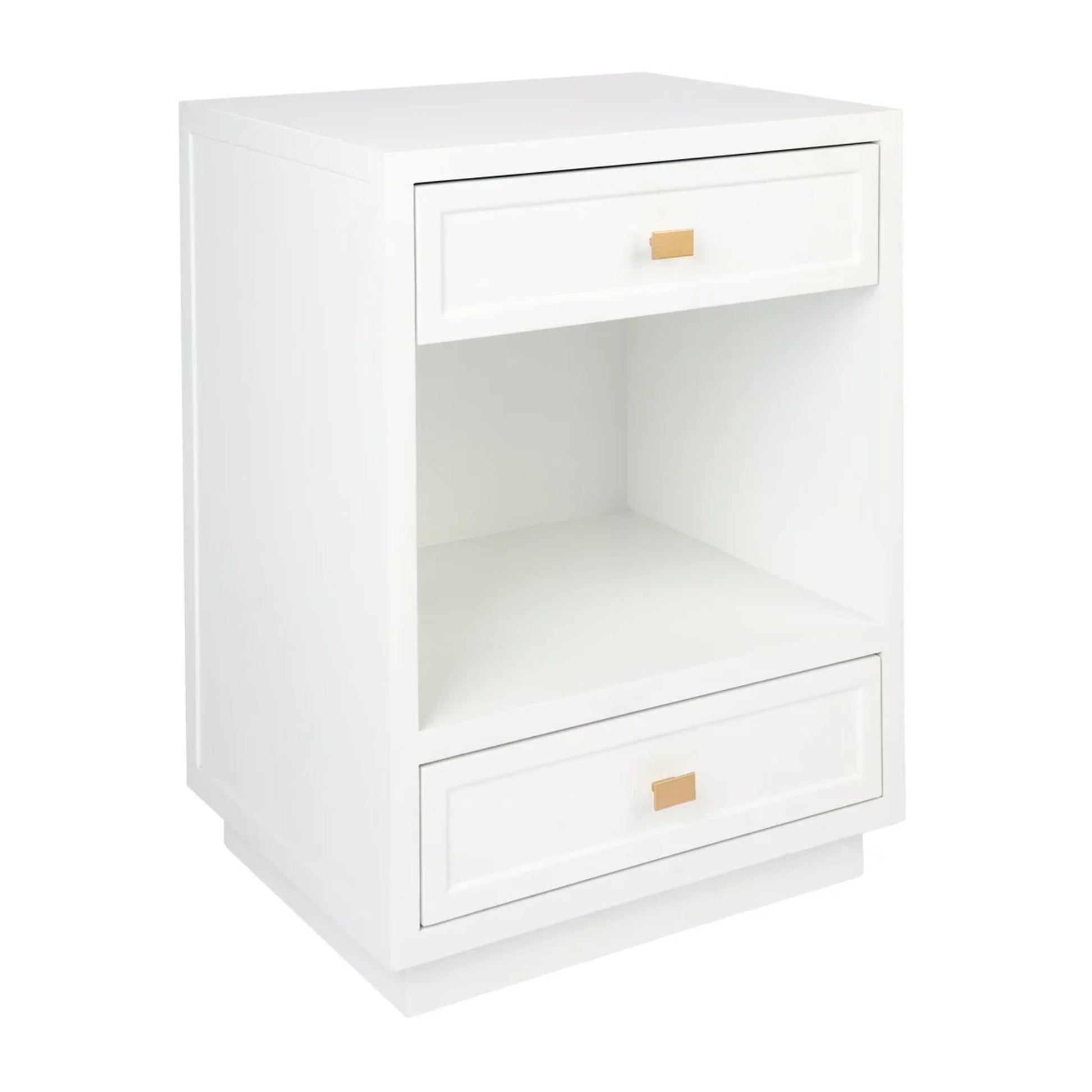 Logan Open Two Drawer Bedside Table - White Bedside Table Cafe Lighting & Living   