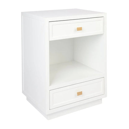 Logan Open Two Drawer Bedside Table - White Bedside Table Cafe Lighting & Living   