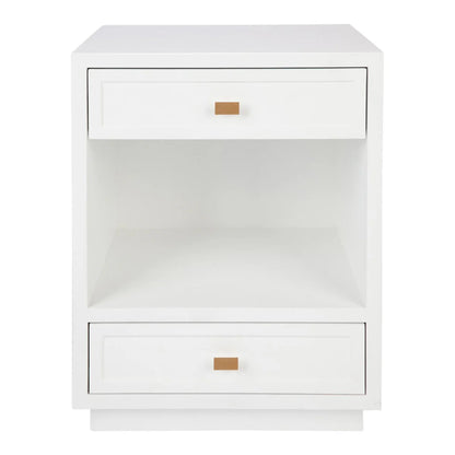 Logan Open Two Drawer Bedside Table - White Bedside Table Cafe Lighting & Living White  