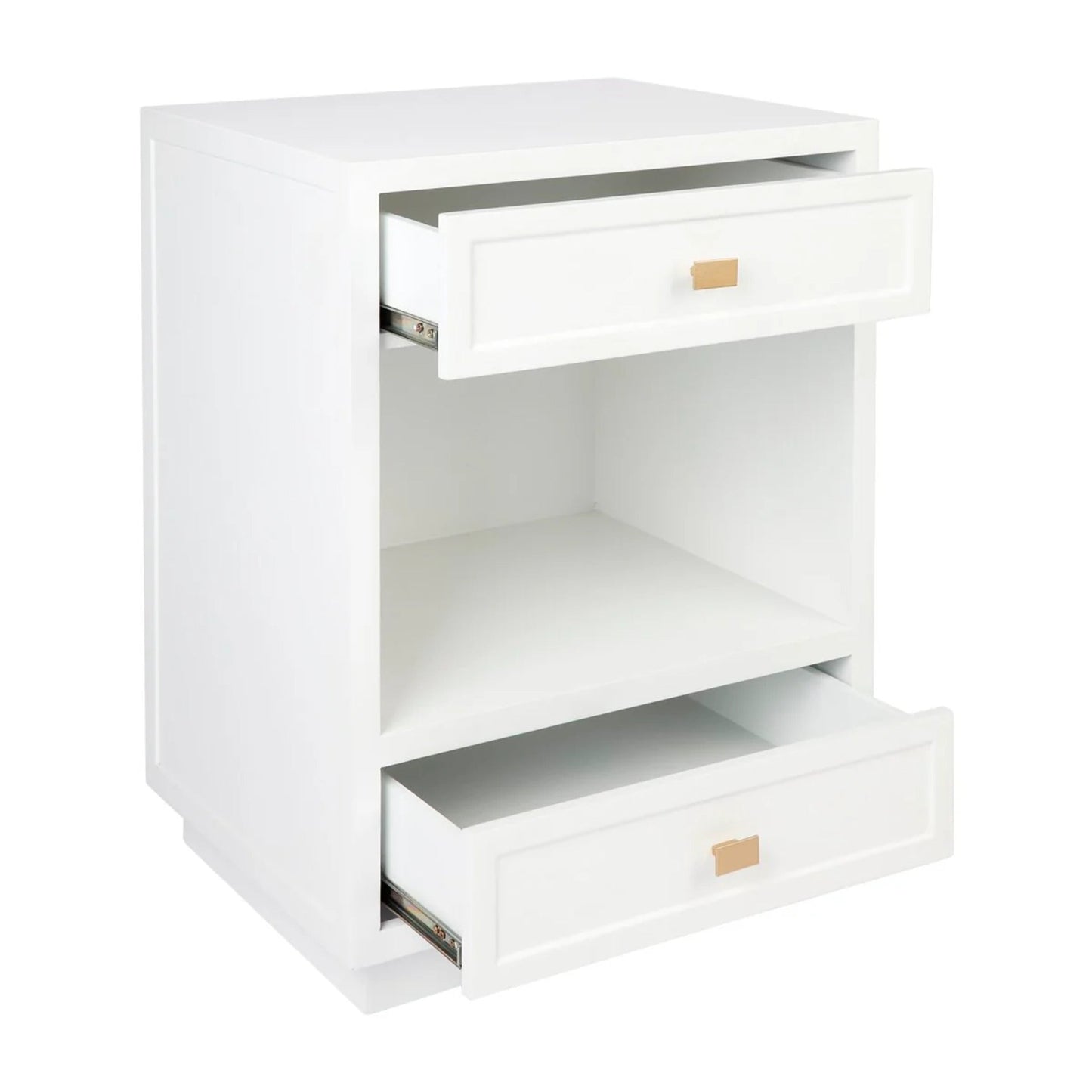 Logan Open Two Drawer Bedside Table - White Bedside Table Cafe Lighting & Living   