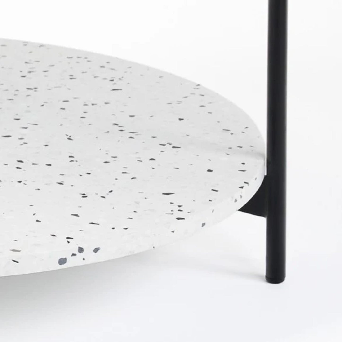 Maddox Round Terrazzo Glass Coffee Table - Black & White Coffee Table M+Co Living