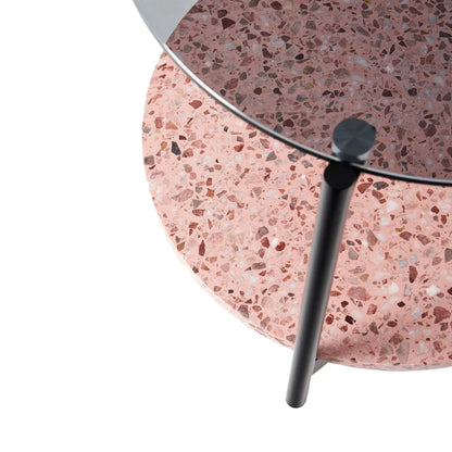 Maddox Round Terrazzo Side Table - Pink Side Table M+Co Living