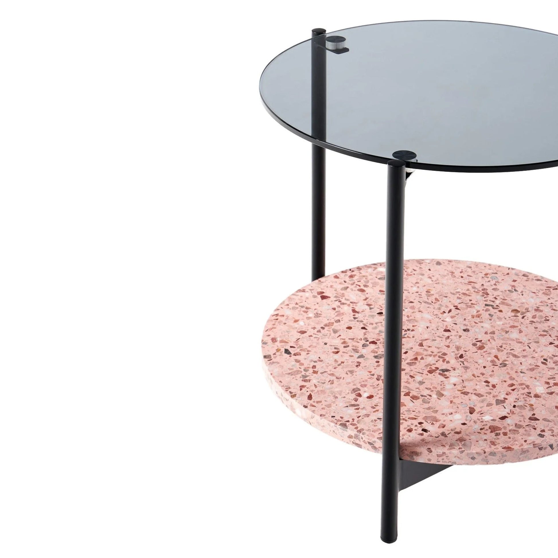 Maddox Round Terrazzo Side Table - Pink Side Table M+Co Living