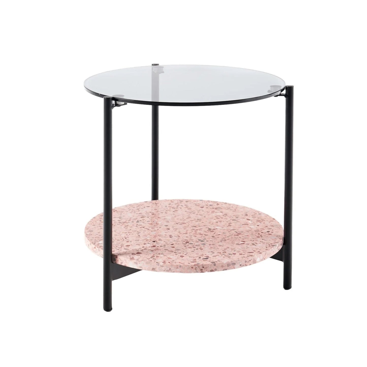 Maddox Round Terrazzo Side Table - Pink Side Table M+Co Living Pink