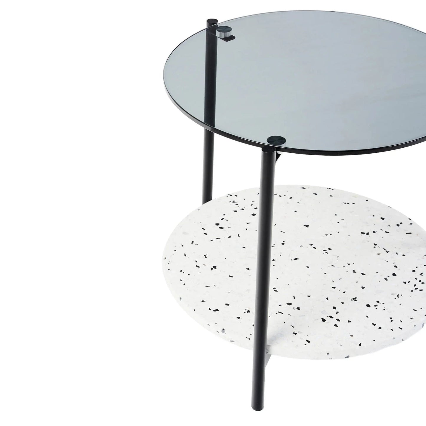 Maddox Round Terrazzo Side Table - White Side Table M+Co Living