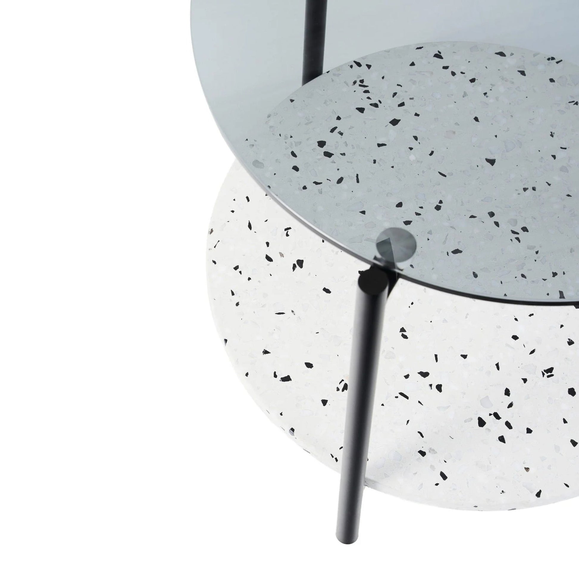 Maddox Round Terrazzo Side Table - White Side Table M+Co Living